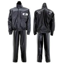 Conjunto Capa Chuva Alba Europa Roupa Motoqueiro Impermeável Preto Gg
