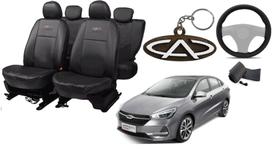 Conjunto capa couro Arrizo 5 2018 a 2022 + kit chaveiro