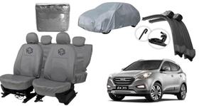 Conjunto capa couro cinza + capa cobrir resistente