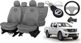 Conjunto capa couro cinza Frontier 2008-2016 + brinde Conjunto capa couro cinza Frontier 2008-2016 + brinde