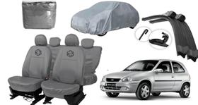 Conjunto capa couro Corsa + limpador grátis + cobertura