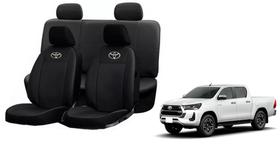 Conjunto capa couro Hilux 19-24 proteção reforçada rasgos líquidos Conjunto capa couro Hilux 19-24 proteção reforçada rasgos líquidos