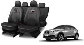 Conjunto capa couro Kicks 2016-2023 proteção total para bancos do carro