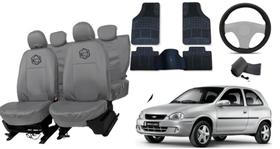 Conjunto capa couro p/ Corsa + volante ergonômico