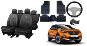 Conjunto capa couro Peugeot 2008 21-24 + volante top