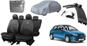 Conjunto capa couro Peugeot 206 96-16 + capa cobrir + luxo