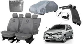 Conjunto capa couro + proteção sol e chuva