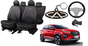 Conjunto capa couro Tiggo 3X Plus 21-22 + estiloso