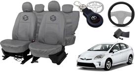 Conjunto capa couro + volante + chaveiro p/ Prius