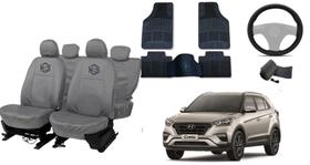 Conjunto capa couro + volante ergonômico