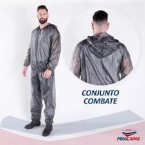 Conjunto Capa de Chuva Combate 100% Impermeável para Ciclismo Camping Caminhada Piraval