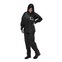 Conjunto Capa de Chuva Feminina Motoqueiro Pantaneiro PVC GG Com Gola