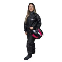 Conjunto Capa de Chuva Feminina PVC Combate Jaqueta e Calça Impermeável Pioneira Conjunto Capa de Chuva Feminina PVC Combate Jaqueta e Calça Impermeável Pioneira