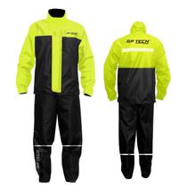 Conjunto Capa De Chuva Gp Tech Nylon Preta Amarela Masculina Motoqueiro P M G GG G1 G2
