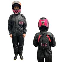 Conjunto capa de chuva impermeável feminina lfx defender pvc Conjunto capa de chuva impermeável feminina lfx defender pvc