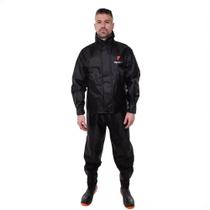 Conjunto Capa de Chuva Motoqueiro Nylon 0,20mm Urban Masculino Preto Pioneira Conjunto Capa de Chuva Motoqueiro Nylon 0,20mm Urban Masculino Preto Pioneira