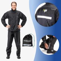 Conjunto Capa De Chuva Motoqueiro Nylon Gola Pantaneiro EX