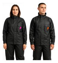 Conjunto Capa De Chuva Motoqueiros Exclusivo Gola Alto Feminino Impermeável Diversos Tamanhos -Preto
