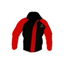 Conjunto Capa de Chuva Nave Nylon Impermeável Preto Vermelho