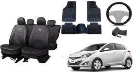Conjunto Capa de Couro HB 20 12-16 + Tapete + Capa de Volante Premium
