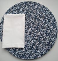 Conjunto Capa de Sousplat + Guardanapo de Tricoline 100% Algodão 6 Un.