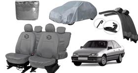 Conjunto capa Omega couro + proteção sol e chuva