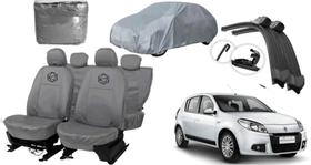 Conjunto Capa Sandero Luxo + Cobre Carro + Parabrisa