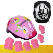 Conjunto Capacete + Kit de Proteção Infantil Skate Bike Patins Criança Acima de 3 Anos 925