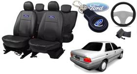 Conjunto Capas Couro Ford Verona 1991 + Volante e Chaveiro - Estilo Premium