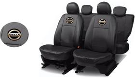 Conjunto Capas de Couro Nissan Kicks 2024 + Capa de Volante + Chaveiro Nissan