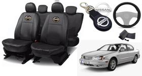 Conjunto Capas de Couro Nissan Maxima 2001 a 2002 + Capa de Volante + Chaveiro Nissan Conjunto Capas de Couro Nissan Maxima 2001 a 2002 + Capa de Volante + Chaveiro Nissan