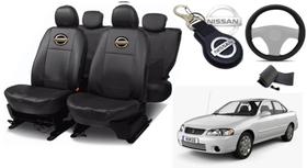 Conjunto Capas de Couro Nissan Sentra 1988 + Capa de Volante + Chaveiro Nissan