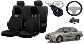 Conjunto Capas de Couro Toyota Corolla 2002 + Capa de Volante + Chaveiro Toyota