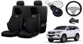 Conjunto Capas de Couro Toyota SW4 2012 + Capa de Volante + Chaveiro Toyota - Ferro Tech