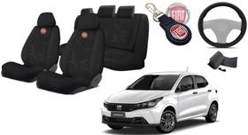 Conjunto Capas Fiat Argo 2017-2020 + Capa de Volante e Chaveiro - Luxo no Interior