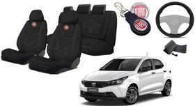 Conjunto Capas Fiat Argo 2017 + Capa de Volante e Chaveiro - Personalização Exclusiva