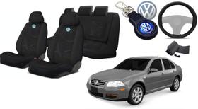 Conjunto Capas Proteção Tecido Inovadoras Bora 2000-2011 + Volante + Chaveiro VW