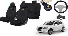 Conjunto Capas Tecido Elegantes Celta 2000-2015 + Volante + Chaveiro GM