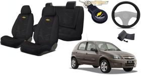 Conjunto Capas Tecido Elegantes Celta 2008-2015 + Volante + Chaveiro GM