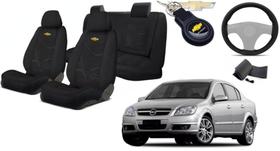 Conjunto Capas Tecido Elegantes Vectra 2005 a 2011 + Volante + Chaveiro GM