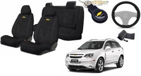Conjunto Capas Tecido Inovadoras Captiva 2008-2012 + Volante + Chaveiro GM Conjunto Capas Tecido Inovadoras Captiva 2008-2012 + Volante + Chaveiro GM