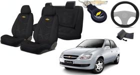 Conjunto Capas Tecido Inovadoras Classic 2001-2013 + Volante + Chaveiro GM