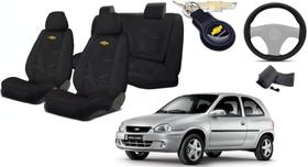 Conjunto Capas Tecido Inovadoras Corsa 1995+2010 + Volante + Chaveiro GM