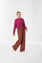 Conjunto Cardigã Feminino Manga Longa Tecido Viscose Elastano