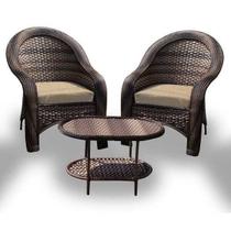 Conjunto Caribe - 2 poltronas + Mesa Oval - Duna Deserto