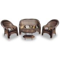 Conjunto Caribe 2 poltronas + Sofá + Mesa oval - Riviera
