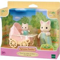 Conjunto Carrinho com Bebe e Papai Gatos Primavera Sylvanian Families - Epoch 5683