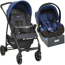 Conjunto Carrinho de Bebê Ecco Azul Travel System com Bebê Conforto Touring e Base para Auto - Burigotto