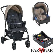 Conjunto Carrinho de Bebê Ecco Bege Travel System com Bebê Conforto Touring e Base para Auto - Burigotto