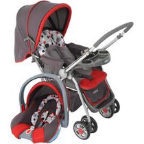Conjunto Carrinho de Bebê Reclinável Com Bebê Conforto, Cosco Kids, Travel System Reverse, Vermelho